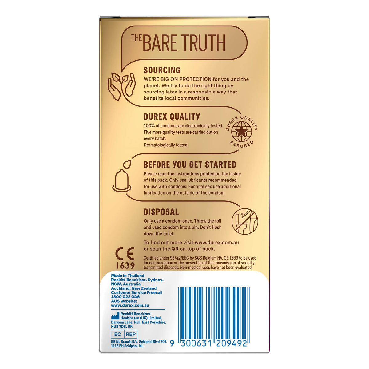 Durex Invisible Condoms Extra Lube 10PK