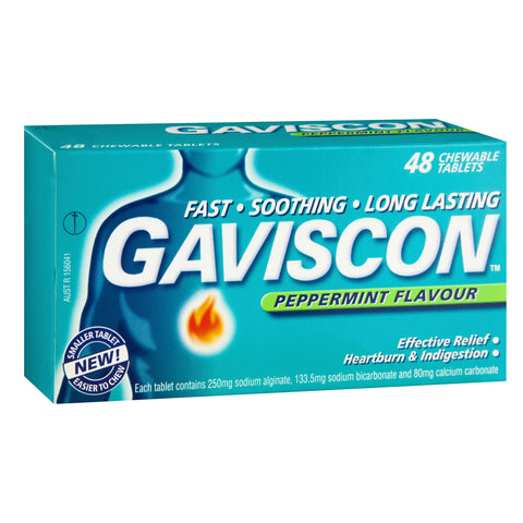 Gaviscon Chewable Peppermint Tablets 48 Pack