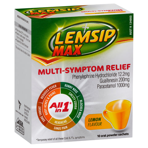 Lemsip Max Multi-Symptom Relief Lemon 10