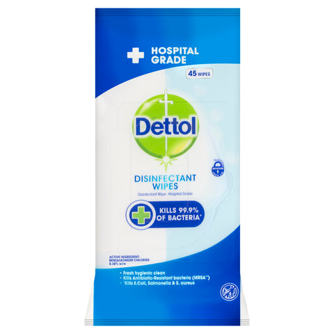 Dettol Anti-Bacterial Surface Wipes Fresh Household Disinfectant 45 Pack