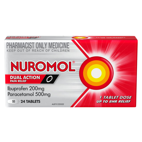 Nuromol Ibuprofen 200mg & Paracetamol 500mg Pain Relief 24 Tablets
