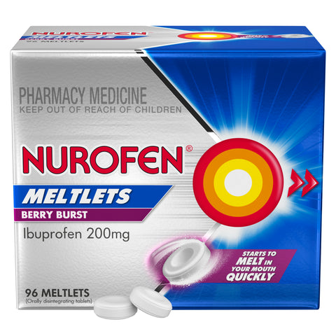 Nurofen Meltlets Pain Relief Berry Burst 96 Tablets