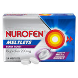 Nurofen Meltlets Pain Relief Berry Burst 200mg Ibuprofen 24