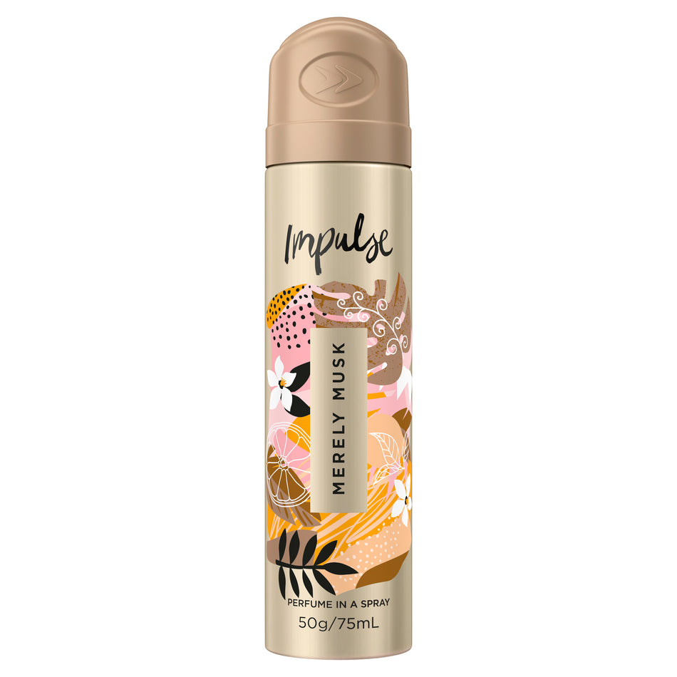 Impulse Women Body Spray Aerosol Deodorant Merely Musk 75ml