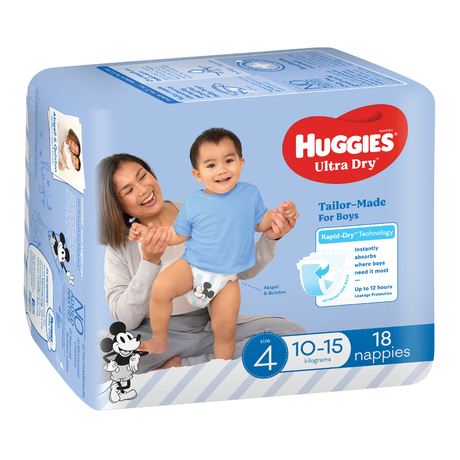 Huggies Nappies Ultra Dry Toddler Boy 18PK