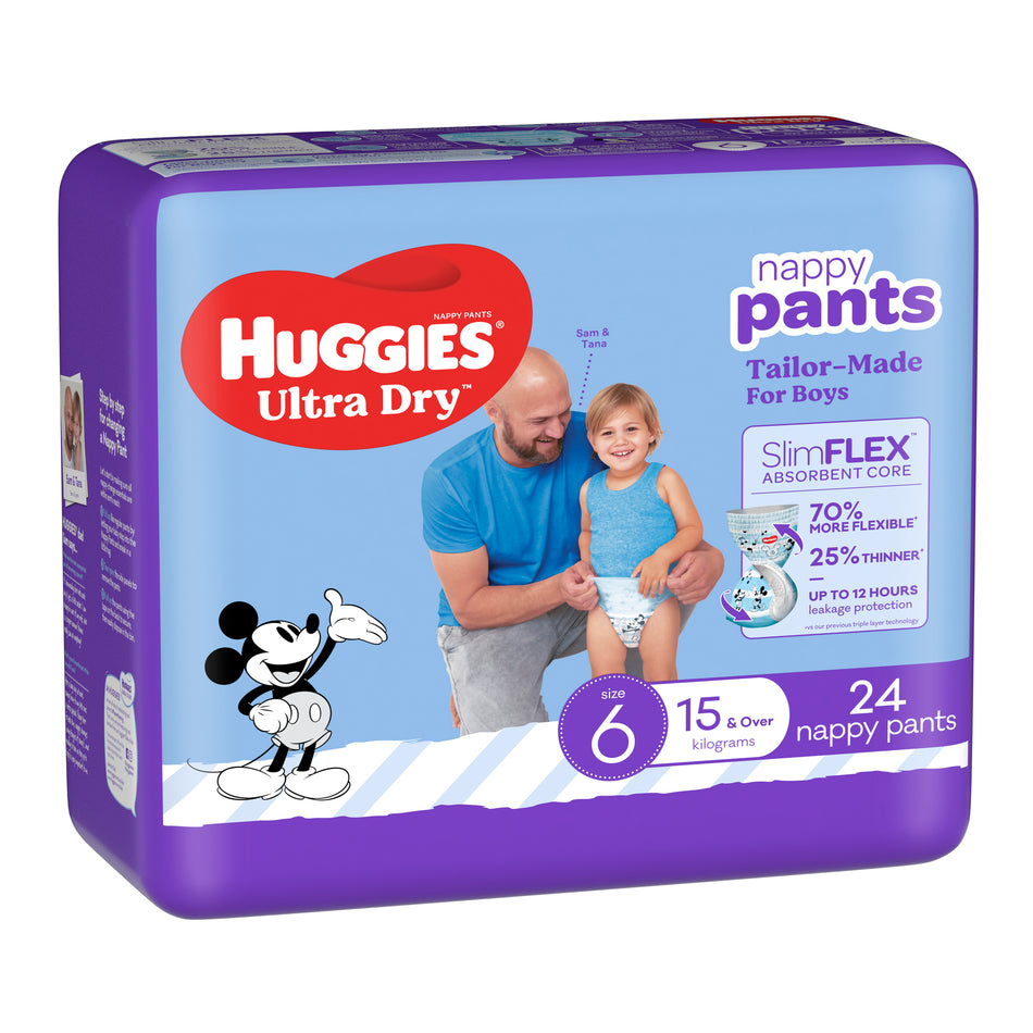 HUGGIES NAPPIES JUNIOR BOY 24PK
