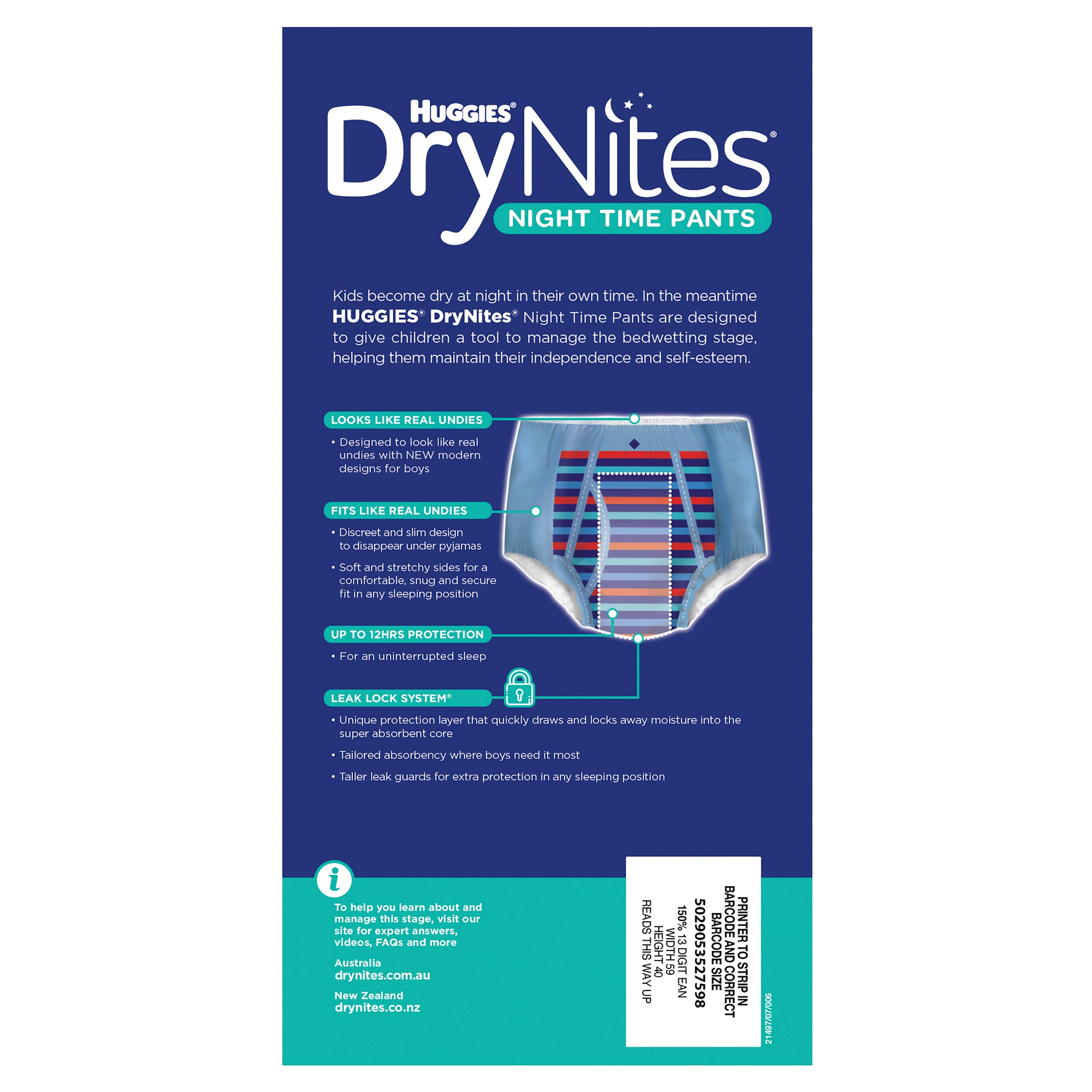 Huggies DryNites Boy 8+ Years 9 Pack