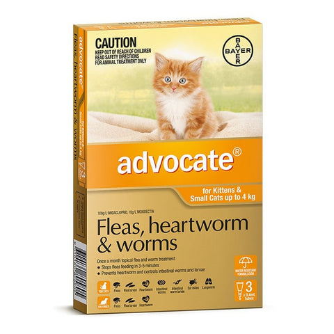 Advantage For Kittens & Small Cats (Up To 4kg) - 3 Pack