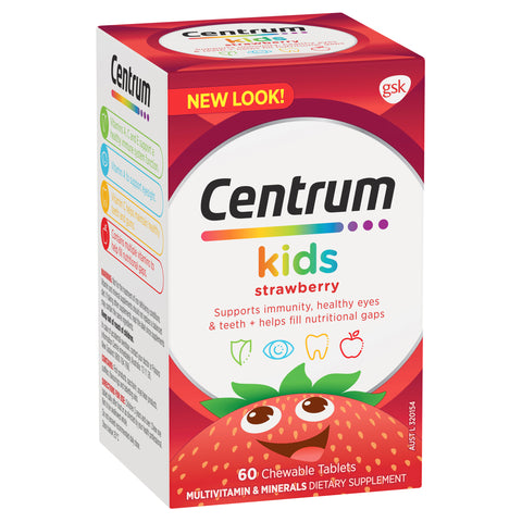 Centrum Kids Multi Vitamin 60 Strawberry Tablets