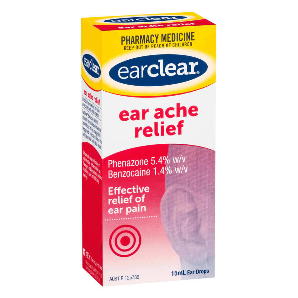 Ear Clear Ear Drops For Ear Ache Relief 15ml