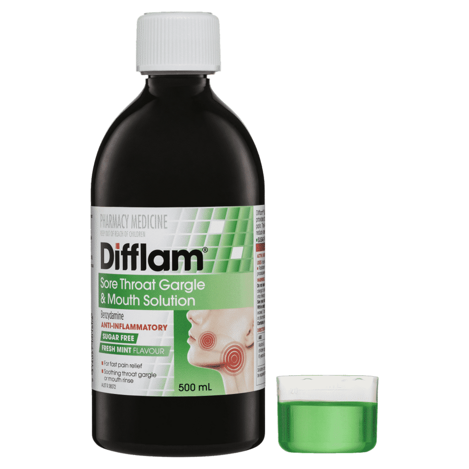 Difflam Sore Throat Gargle & Mouth Solution 500mL