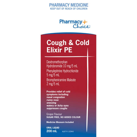 Pharmacy Choice Cough & Cold Elixir PE 200ml