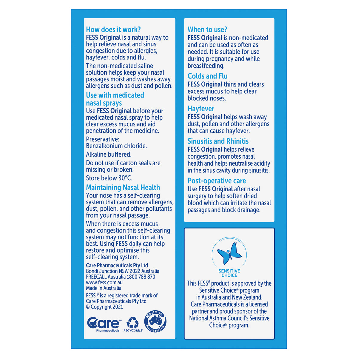 Fess Nasal Spray Twin Pack 150ml 2 x 75mL