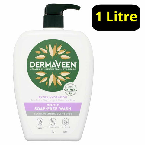 DermaVeen Extra Hydration Soap Free Wash 1 Litre