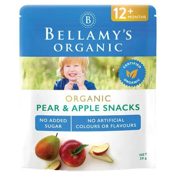 Bellamy's Organic Pear & Apple Snacks 20g