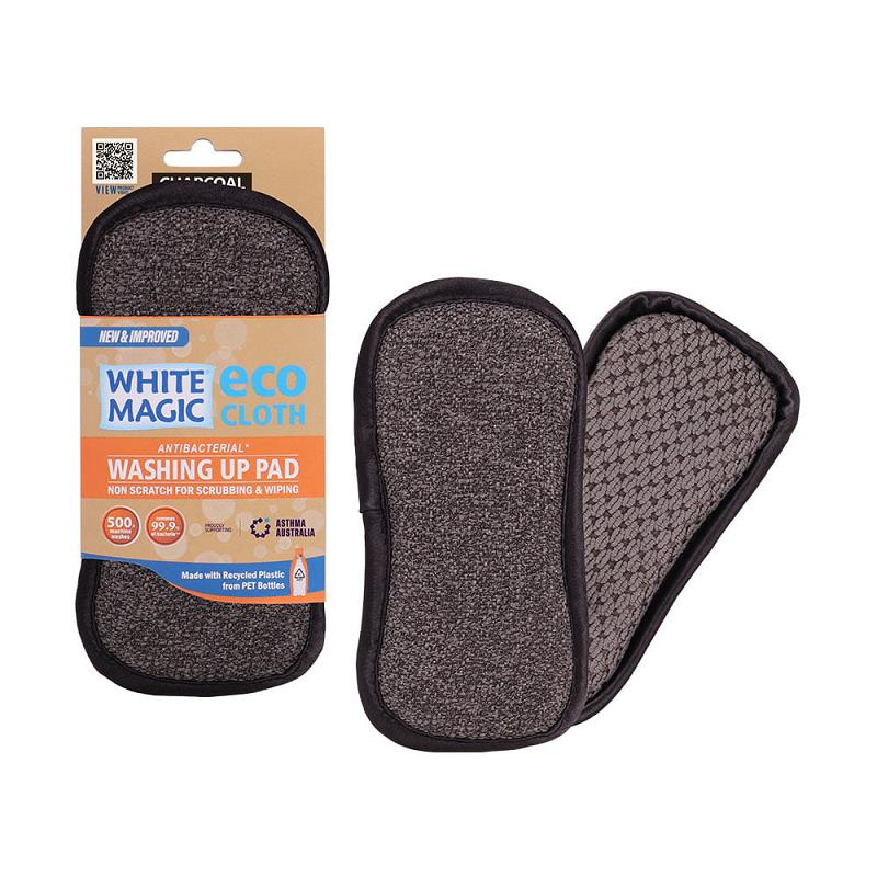 White Magic Washing Up Pad Charcoal 1Pk Pack of 7