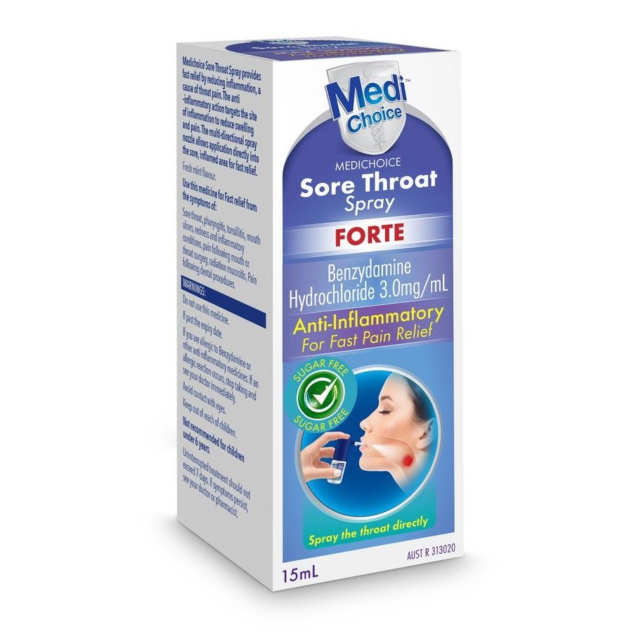 MediChoice Sore Throat Spray Max Strength 15mL