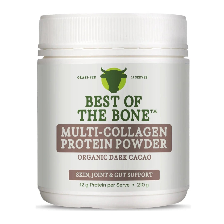 Best of the Bone Multi-collagen Protein Powder Raw Organic Cacao 210g