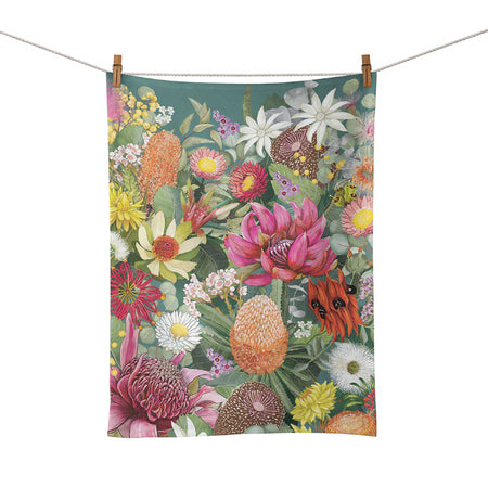 LA LA LAND Tea Towel Australian Wildflowers 44 X 64cm