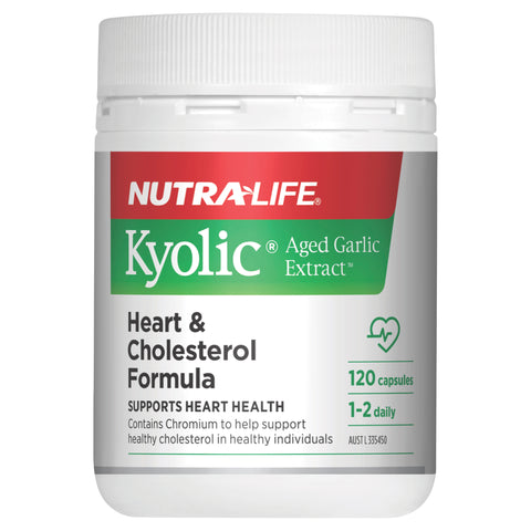 Nutra-Life Kyolic Aged Garlic Extract Heart & Cholesterol Formula 120 Capsules