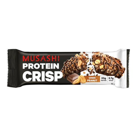 Musashi Protein Crisp Bar Choc Peanut 60g 12PACK