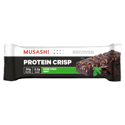 Musashi Protein Crisp Bar Dark Choc Mint 60g 12PACK