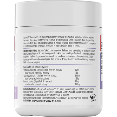 Nutra-Life Deep Sleep + Relaxation 60 caps