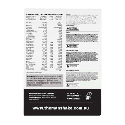 The Man Shake Favourites Variety Pack 56g x 8 Sachets