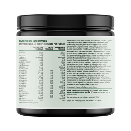 The Man Shake Everyday Supergreens Green Apple 150g