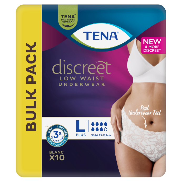 TENA Pants Discreet Low Waist White Size L 10 Pack