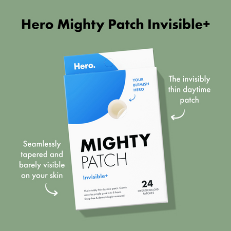Hero Mighty Patch Invisible+ Hydrocolloid Pimple Patches 24 Pack