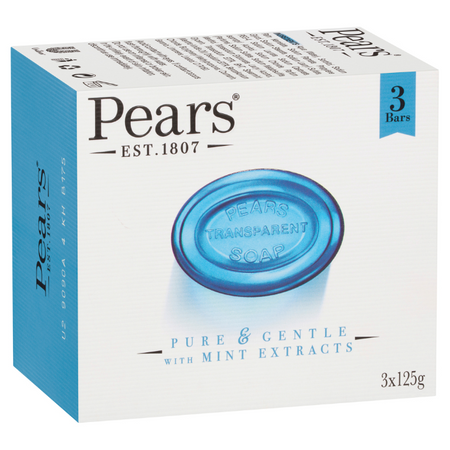 Pears Pure & Gentle Soap With Mint Extracts 3 x 125 g