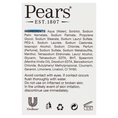 Pears Pure & Gentle Soap With Mint Extracts 3 x 125g