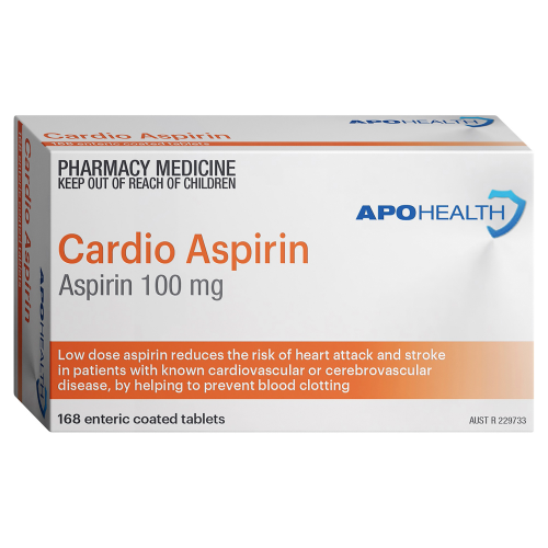 Apohealth Cardio Aspirin 100mg 168 Enteric Coated Tablets