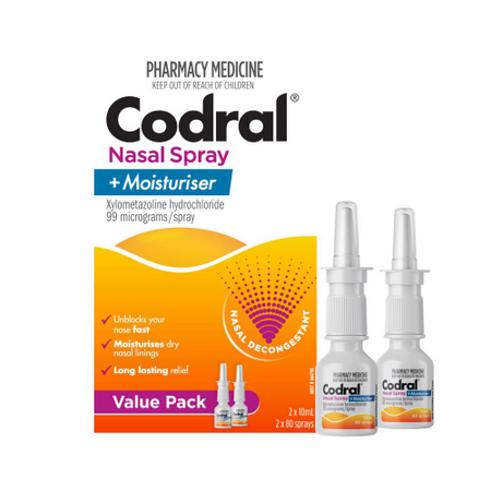 Codral Nasal Spray + Moisturiser Value Pack 2 x 10mL
