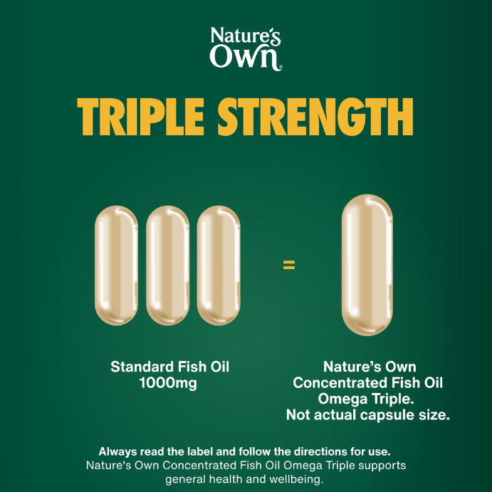 Nature's Own Concentrated Fish Oil Omega Triple 180 Capsules