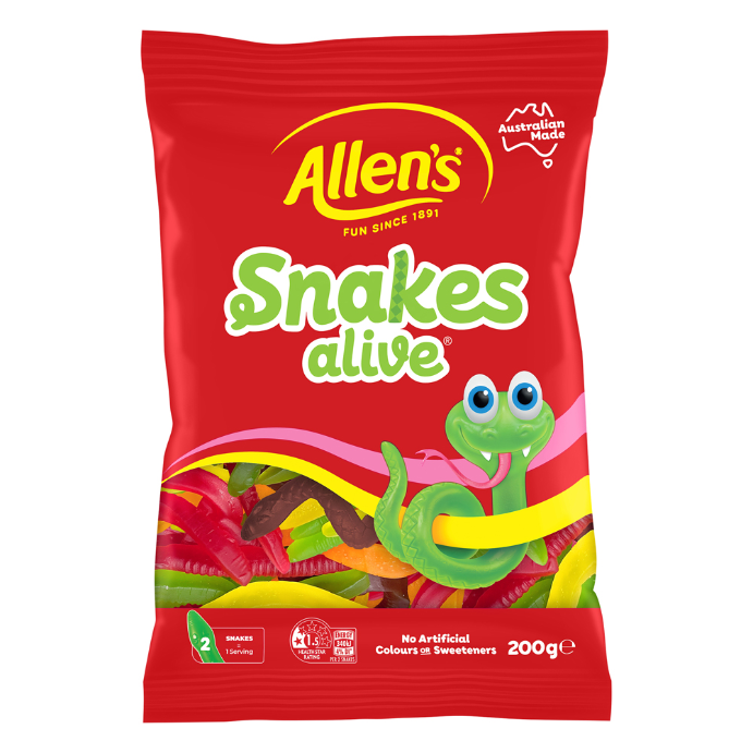 Allen's Snakes Alive Lollies Bag 200g