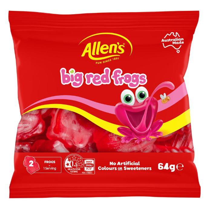 Allen's Frogs Alive Lollies Bag 64g
