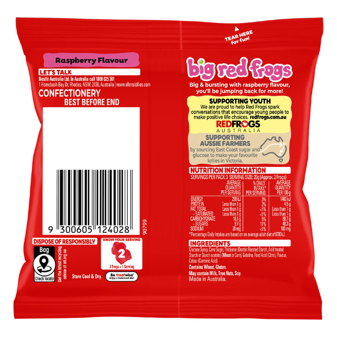 Allen's Frogs Alive Lollies Bag 64g