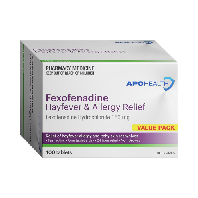 Apo Health Fexofenadine 180mg 100 Tablets