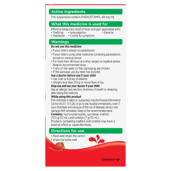Panadol Children 5-12 Years Strawberry Flavour 200mL