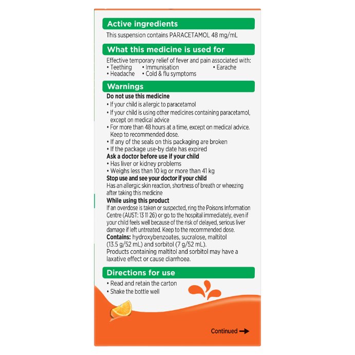 Panadol Children 5-12 Years Orange Flavour 200mL