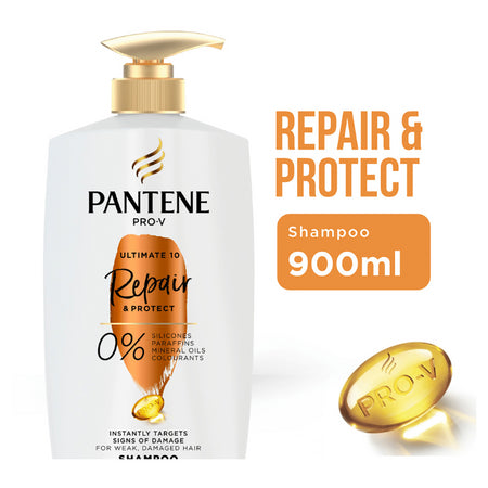 Pantene Pro-V Ultimate 10 Repair & Protect Shampoo: Strengthening Shampoo for Damaged Hair 900ml