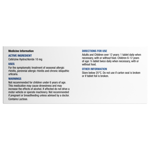 Chemists' Own C-zine Hayfever & Allergy 10mg 100 Tabs