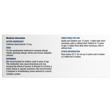 Chemists' Own C-zine Hayfever & Allergy 10mg 100 Tabs