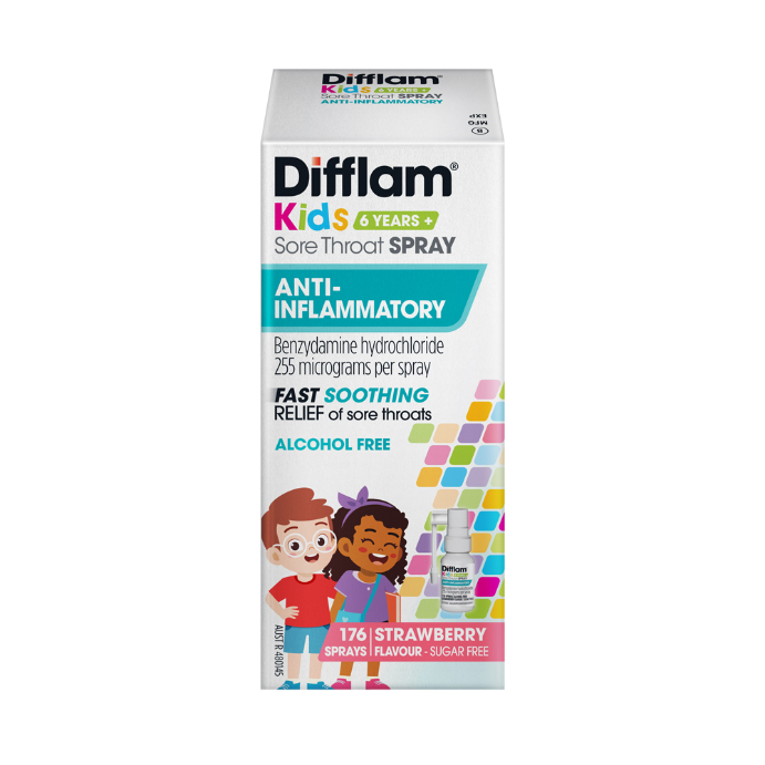 Difflam Kids 6+ Years Sore Throat Spray Anti-Inflammatory Strawberry 30mL
