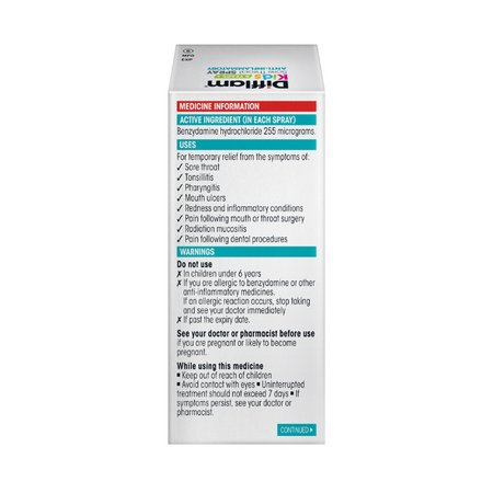 Difflam Kids 6+ Years Sore Throat Spray Anti-Inflammatory Strawberry 30mL