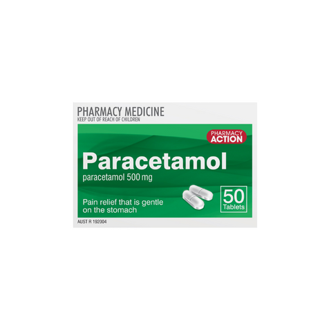 Pharmacy Action Paracetamol 500mg 50 Tablets