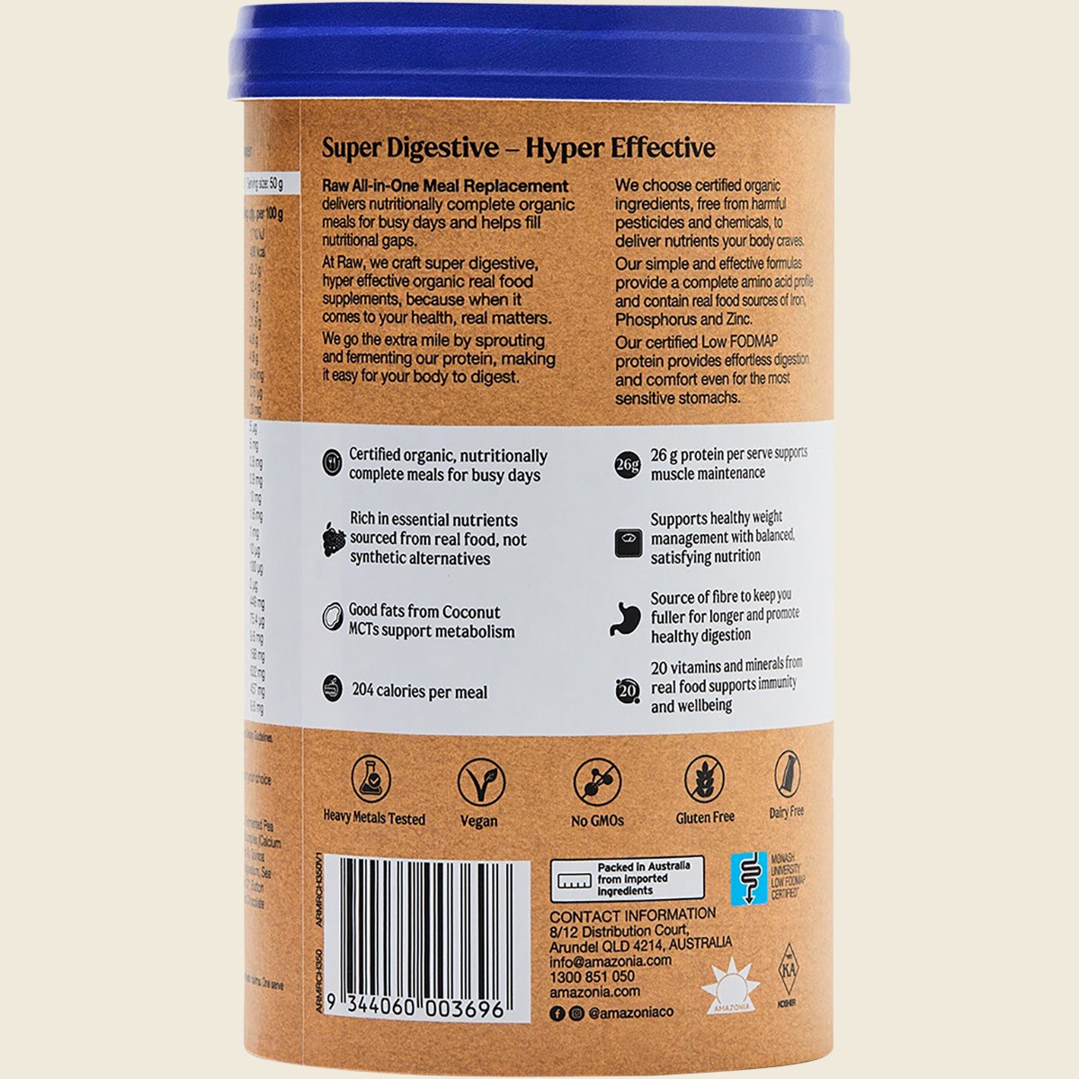 Amazonia Raw All-In-One Meal Replacement Decadent Chocolate 350g