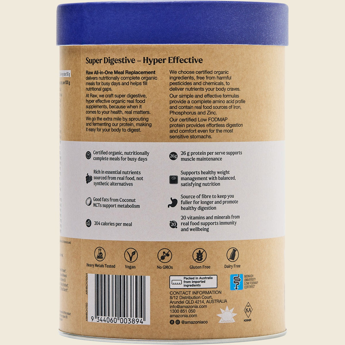 Amazonia Raw All-In-One Meal Replacement Decadent Chocolate 750g